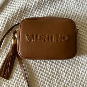 Brown genuine leather Valentino crossbody!